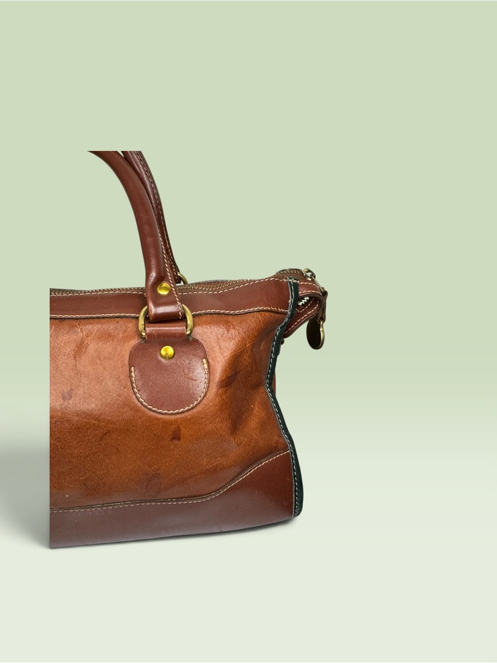 Brahmin 90s Vintage Tuscan Satchel Crossbody - Picture 10 of 15